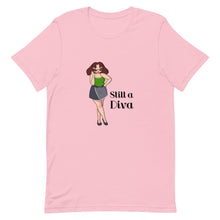 Load image into Gallery viewer, Plus size woman on pink shirt and a phrase "Still a Diva"