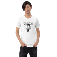 Load image into Gallery viewer, Signature caricature "Baka" by Baka.Visuals on white shirt.